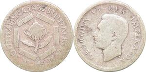 P0651 South Africa 6 Pence George VI 1937 silver ->Make offer