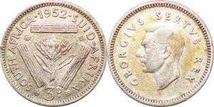 P0652 South Africa 3 Pence George VI 1952 Silver ->Make offer