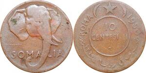 P0674 Somalia 10 Centesimi African Elephan 1950 ->Make offer