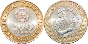 P0676 Portugal 200 Escudos 1991 Grcia de Orta FDC BU -> Make Offer