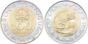 P0679 Portugal 100 Escudos Pedro Nunes EUROPA 1991 FDC BU UNC  -> Make offer