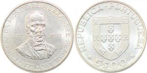 P0684 Portugal 5 Escudos Alexandre Herculano 1977 FDC BU UNC -> Make Offer