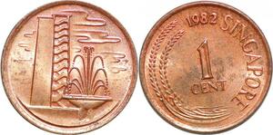 P0714 Singapore 1 Cent 1982 Two Stalks Paddy UNC-> Make offer