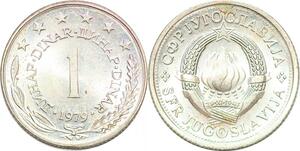 P0718 Yugoslavia 1 Dinar Emblem Yugoslavia 1979 UNC ->Make offer