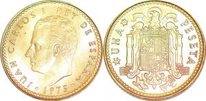 P0732 Spain 1 Peseta Juan Carlos I 1975 UNC ->Make offer