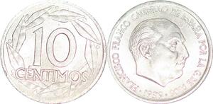 P0734 Spain 10 Centimos Francisco Franco 1959 UNC ->Make offer