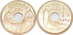 P0736 Spain 25 Pesetas Melilla Autonomous Community 1497 1997 UNC ->Make offer