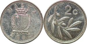 P0743 Malta 2 Cents Coat Arms 2002 UNC ->Make offer