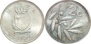 P0744 Malta 2 Cents Coat Arms 2004 UNC ->Make offer