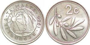 P0746 Malta 2 Cents Coat Arms Maltese Boat Rising Sun 1986 UNC  ->Make offer