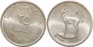 P0771 United Arab Emirates 25 Fils Zayed Khalifa Deer 1425 2005 UNC -> M offer