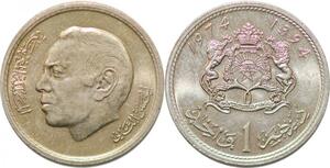 P0777 Morocco 1 Dirham Hassan II 1394 1974 UNC ->Make offer
