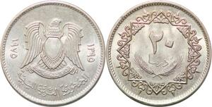 P0784 Libya 20 Dirhams Hawk Quereish 1395 1975 UNC ->Make offer