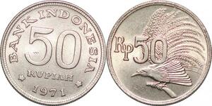 P0789 Indonesia 50 Rupiah 1971 Greater bird of paradise UNC ->Make offer
