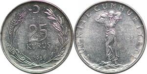 P0794 Turkey 25 Kuruş Croissant Etoile 1966 FDC  -> Make offer