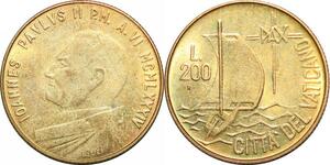 P0810 Papal States Vatican 200 Lire Jean Paul II Year Peace Ennio Tesei 1984 FDC