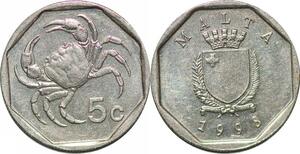 P0836 Malta 5 Cents Coat Arm Crab 1998 FDC -> Make offer