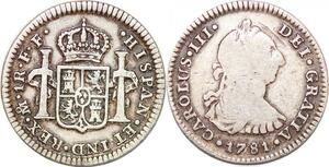 P0910 Bolivia Un Real Carlos III 1781 Mexico FF Silver -> Make offer