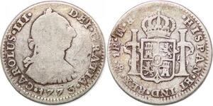 P0913 Mexico Un Real Carlos III 1773 MF (reverse) Mo Mexico silver