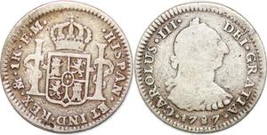 P0914 Scarce Date Mexico Un Real Carlos III 1787 FM Mo Mexico -> Make offer