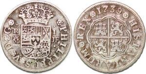P0916 Spain Un Real Felipe V 1739 JF Madrid Silver -> Make offer