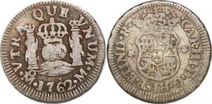 P1013 Mexico Spanish colony 1/2 Real Ferdinand VI 1754 Silver ->M offer