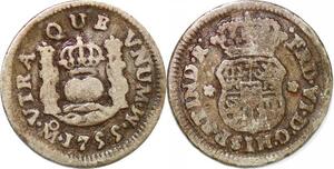 P1017 Mexico Spanish colony 1/2 Real Ferdinand VI 1755 Silver ->M offer