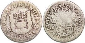 P1036 Mexico 1/2 Real Philip V 1735 Mo FM Silver ->Make offer