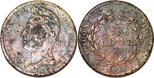 P1046 Guyana Senegal French Colonies 5 Centimes Charles X 1825  ->Make offer