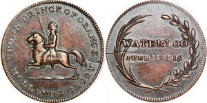 P1078 Scarce Medal Waterloo Napoléon Crown Orange Hollands Glory 18/06/1815 AU