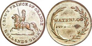 P1079 Scarce Medal Waterloo Napoléon Crown Orange Hollands Glory 18/06/1815 AU
