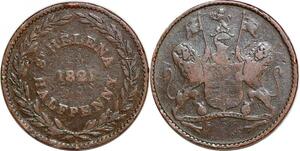 P1082 Medal Saint Santa Hélène Half Penny 1821 ->Make offer
