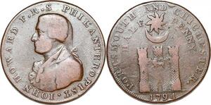 P1088 British United Kingdom Token Sharp Caldecott Half Penny 1794 John ->Make offer