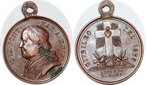 P1101 Medal Papal States Vatican Jubilé 1875 Ricordo Di Roma UNC ->Make offze