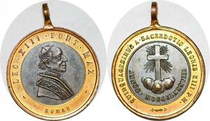 P1103 Medal Papal States Vatican Leo XIII 1888 Romae Sacerdotio AU ->Make offer