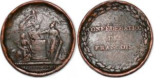 P1121 France Constitution Médaille Confédération des Français François 1793 ->F offre