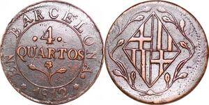 P1153 Spain Napoleon Occupation Catalonia 4 Quartos 1812 Barcelona ->Make offer