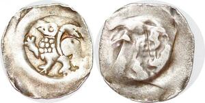 P1159 German States Elsass Lothringen Denier Bractéate XIII century silver