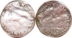 P1161 France Douzain Henri II 1547-1559 aux croissants St-Lo C 1551