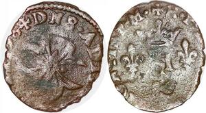 P1164 Rare France Liard Henri IV au H Croix Saint Esprit 1600 Chambéry