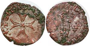 P1166 Scarce Italie Desana Dauphin Tizzone imitation Liard Henri III SUP !!