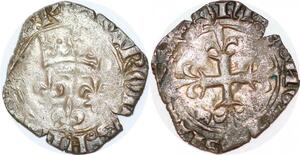 P1209 Rare France Florette Charles VI duc de Bourgogne 2e émission Argent