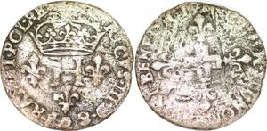 P1224 France Double Sol Parisis Henri III 1551 1589 2e type M Toulouse  Argent ->Faire offre