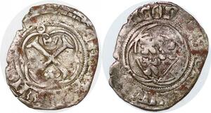 P1237 Très Rare France Petit Blanc à la Couronne Louis XI 12141270 Tours Argent ->Faire offre