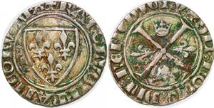 P1244 Rare France Blanc Guénar Charles VI 1368 1422 Romans Argent Silver ->Make offer