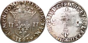 P1257 Rare France 1/4 Ecu Henri III Roi Pologne 1579 9 Rennes Argent ->Faire offre