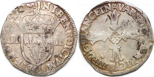 P1258 Rare France 1/4 ecu Henri IV 1604 9 Rennes Argent ->Faire offre