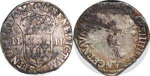 P1266 France 1/4 Ecu Henri III 9 Rennes Argent Silver 1551 1589 ->Faire offre