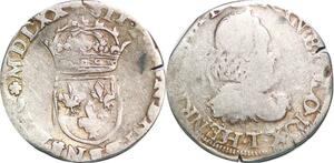 P1276 Rare R5 Très Rare France Teston Henri III 1575 T Nantes Sans cantonnement Argent