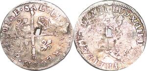 P1297 France 5 Sols aux insignes Louis XIV 1703 P Dijon Argent ->Faire offre